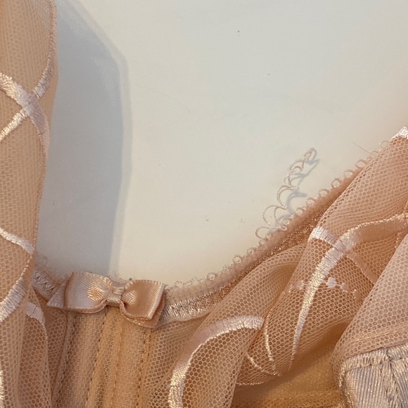 42i Elomi Cate Latte Nude Sheer Lace Modest Coverage Bra Underwire 42(6D) EL4030 - Picture 12 of 16